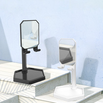 Mirror Cell Phone Holder Flip Mirror Folding Phone Holder Multifunction Makeup Mirror Desktop Sloth Holder