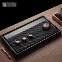 Touch Miss Black electric Wood tea tray household tea tray whole rectangular tea table drainage tea sea kung fu tea set