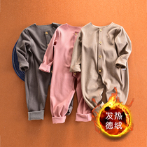 Baby Delong jumpsuit Climbing baby boneless opening gear 1 fever thermal underwear autumn clothes 3 years old