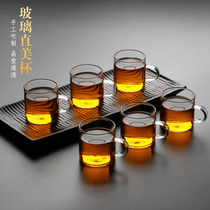 With a glass tea cup small water cup tea cup kung fu tea set transparent straight Cup heat-resistant straight beauty Cup