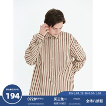 EviStub 20FW Japanese port wind retro loose cut Cityboy French striped long-sleeved shirt men and women