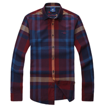 GOLD SHARK ACS31509 spring and autumn plaid shirt mens long sleeve shirt casual top