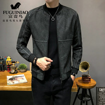 Rich bird leather clothing mens spring and autumn Korean slim jacket handsome trend baseball uniform mens winter casual jacket