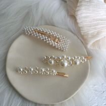 Japanese and Korean ins retro Pearl hairclip bbclip edge clip clip clip banghai Net red hair clip hair jewelry headdress women