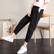 Summer pregnant women pants pants leg casual pants outside wear ankle-length pants loose thin pregnant women eight pants size 200kg