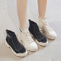 ZHR Martin boots female English style 2019 new spring fashion trendy shoes ins short boots canvas boots subnet red womens shoes