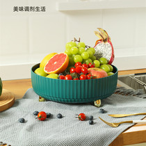 Rotating Fruit Pan Dried Fruit Pan Light Lavish Minimalist Living-room Tea Table Fruit Tray Snack Nut Tray Candy Box Fruit Basket