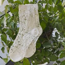 Lagirl Korean 20 early summer new elegant fashion transparent flesh solid color lace socks