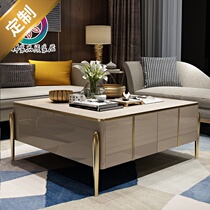 Fancy Tea Table Light Lavish Rear Modern Long Square Tea Table TV Cabinet Composition Harbor American Living-room Solid Wood Furniture