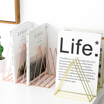 Kangbai wrought iron book stand Simple and creative ins wind book by students with creative decoration storage book clip Office bookshelf