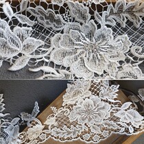 Water soluble silver thread embroidery lace lace B13 new DIY ancient style handmade fabric ivory white wedding veil accessories