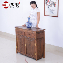 Redwood Chicken Wing Wood Furniture Side Cabinet Tea Cabinet Chinese Antique Solid Wood Tea Cabinet Locker Porch Bowl Cabinet