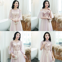 Bridesmaid dress fairy quality 2021 new spring purple long wedding sister group dress womens annual party evening dress