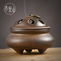 Antique pan incense burner household indoor tower incense stove tea room study purification air aromatherapy Zen sandalwood stove incense machine