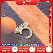 Ambient original designer brand string pearl burnt white silver ear clip ear clip female earless ear ornaments