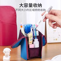 Japan KOKUYO national reputation pen bag one meter new pure joint pillow bag lightweight pen holder large capacity pencil case student pencil case can be vertical pen bag pen holder high school students men and women multifunctional pen bag