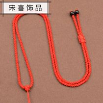 New hand-woven necklace pendant jade pendant jade pendant rope red rope safety buckle gold black hanging