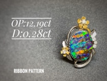 Sold Opal Island Collectible RibbonPattern Seven-Color Bright Metal Highlight Iron Opal