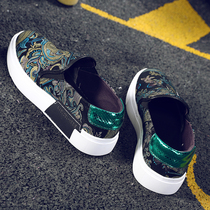 Autumn leather one pedal lazy shoes trendy shoes breathable casual shoes Korean version of the trend shoes board shoes Lafu shoes men men