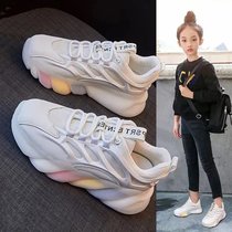 next sara girl sneakers 2023 new dad shoes big children's shoes in rainbow bottom little white shoes