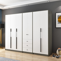 Wardrobe sliding door Simple modern economical bedroom overall assembly wooden 2-door sliding door coat cabinet