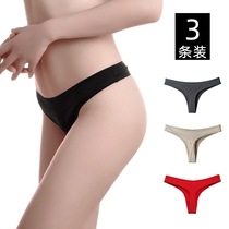 Three-pack sports underwear thong womens one-piece cotton large size sexy fitness breathable cotton seamless t pants