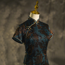 Retro cheongsam high texture long models can be worn daily old Shanghai modified version of the Republic of China traditional dress women Autumn