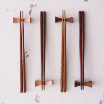 GOING HOME Japanese sharp angle wooden chopsticks Wooden chopsticks Household Nanmu Indonesian iron wood solid wood pointed tangent chopsticks