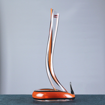 Handmade creative ornaments red wine lead-free crystal light luxury snake decanter glass gift handicraft decoration home