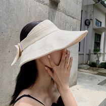 Empty top sun hat female sunscreen big edge hat summer big brim to cover the face anti-ultraviolet wild Korean sun hat female