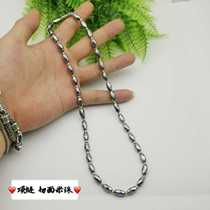 Han goose-natural terahertz stone titanium Hertz cut rice bead necklace sweater chain fashion and health