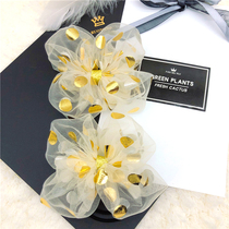 Korean childrens bow headwear hair accessories Hairband top clip headdress imported polo point yarn girls Hairband head rope