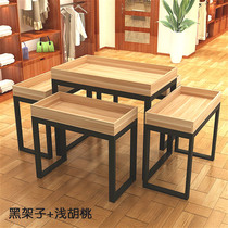 Shopping mall processing desk high and low table display table supermarket cut-off code promotion platform in the island stalls fruit shop set-up