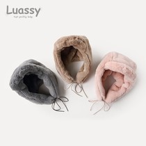 luassy baby hat autumn and winter children warm thick ear protection cap plus velvet baby boy girl Korean tide