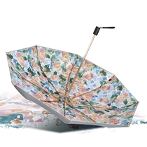 Japan CK double-layer parasol super sunscreen UV-proof sun umbrella Female vinyl anti-UV folding barometer and rain dual-use