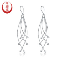 Yuanshengfu new PT950 boutique curve tassel platinum earrings platinum earrings earrings earrings earrings earrings earrings