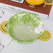 Good looking creative rabbit bowl Cute cartoon childrens dinner bowl Ceramic dessert bowl Fruit salad bowl