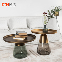 Nordic Creative Designer Small Tea Table Living Room Sofa Sales Office Round Glass Corner A Few Metal Sides A Few Combinations