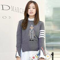 thom browne 19 new jacquard cartoon small old man wool sweater mens and womens sweaters