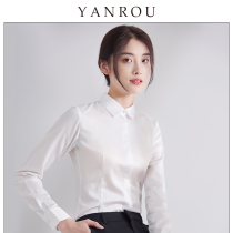 Pure cotton white shirt womens long-sleeved professional temperament 2021 new formal overalls tooling white mercerized cotton shirt
