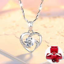 Jin Liufu 999 sterling silver necklace female light luxury simple pendant Net red niche choker Tanabata Valentines Day gift