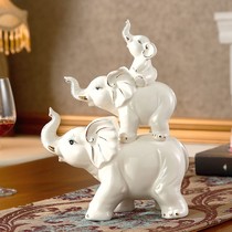 Auspicious Sanbao Merchants Fortune Elephant Pendulum Pieces Living Room Wine Cabinet Decorations Book House Creativity Modern Home Ceramics Handiwork