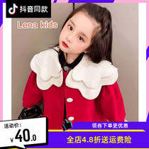 Girl Thickening Fur Coats 2021 Autumn Winter New Baby Children Mid dolls collar foreign air what about the baby coat