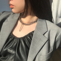 Wilderness original design simple light luxury titanium steel necklace hip hop thick necklace cold temperament sweater chain