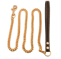 10mm new stainless steel traction rope gold stainless steel cuba chain dog chain medium dog pet traction chain