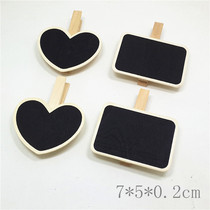 Wooden crafts grocery wholesale Creative small blackboard clip Mini writing price message memo clip