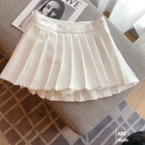 High Waist Display Slim Plexu Skirt Woman 2022 Spring Autumn New College Wind White A Character Anti Walking Light Half Body Dress Short Skirt