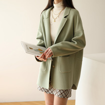 Japanese double-sided wool coat Korean version of loose medium long short small woolen coat autumn and winter New Women