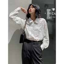 BAYUE August white shirt female design niche top 2021 spring and autumn new shirt retro port flavor