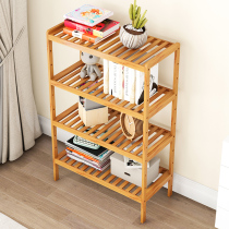 Nanzhu bookshelf shelf floor simple modern solid wood shelf living room multi-layer storage rack storage rack bathroom